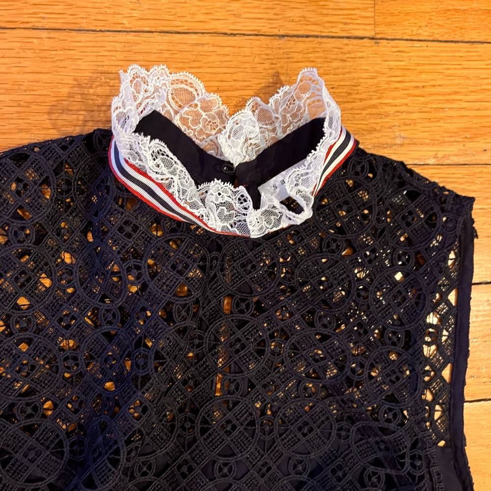 Sandro Navy Lace Mini Dress - Picture 4 of 8